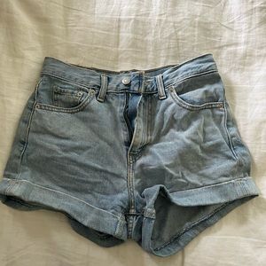 levis high rise shorts